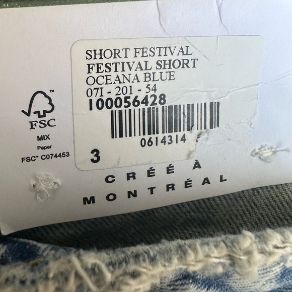 Garage Blue Jean Shorts High-Waisted Distressed - Picture 7 of 7